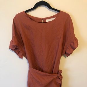 Astr the Label Linen Wrap Dress